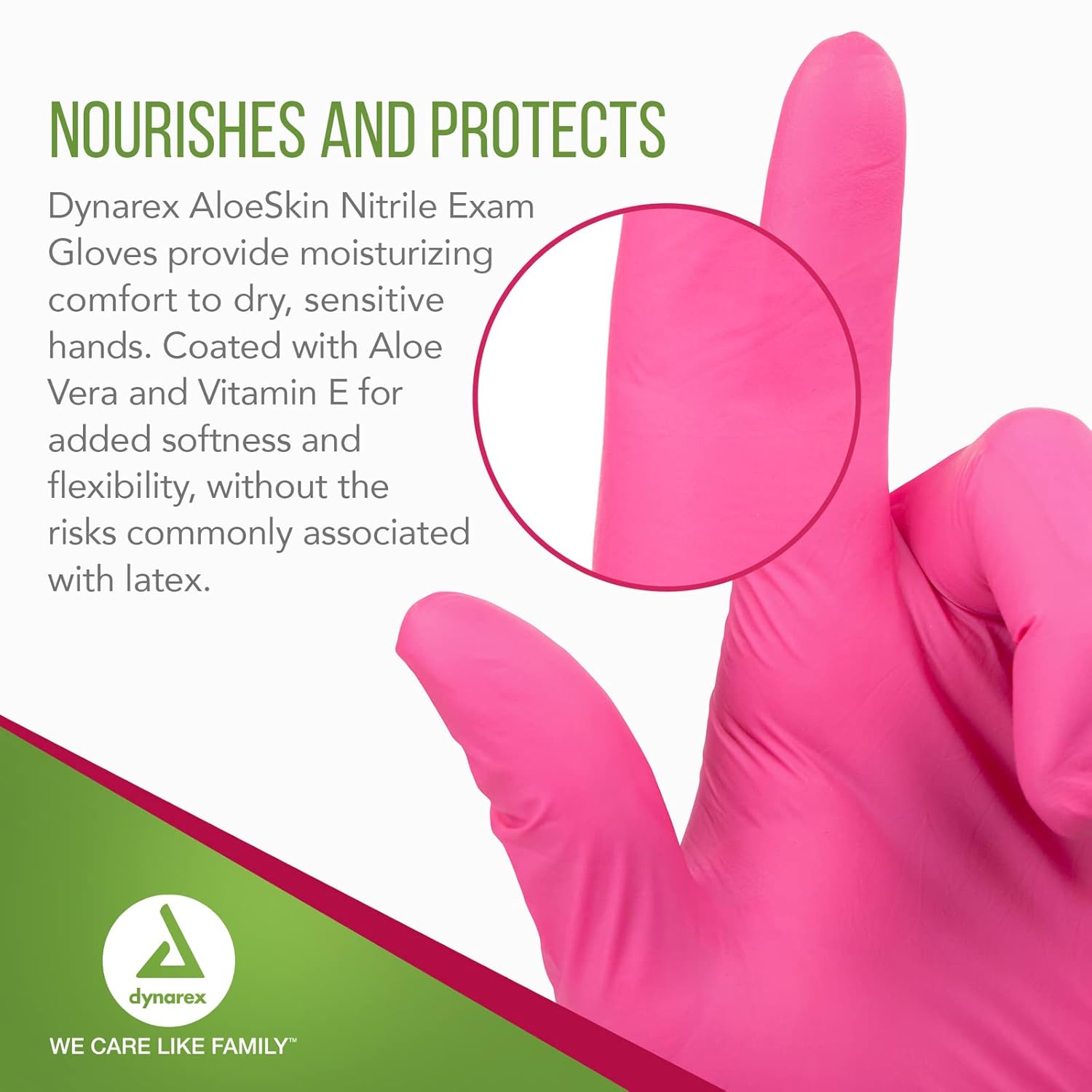 dynarex aloeskin nitrile exam gloves with aloe powder free