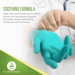 dynarex aloetex latex exam gloves with aloe powder free