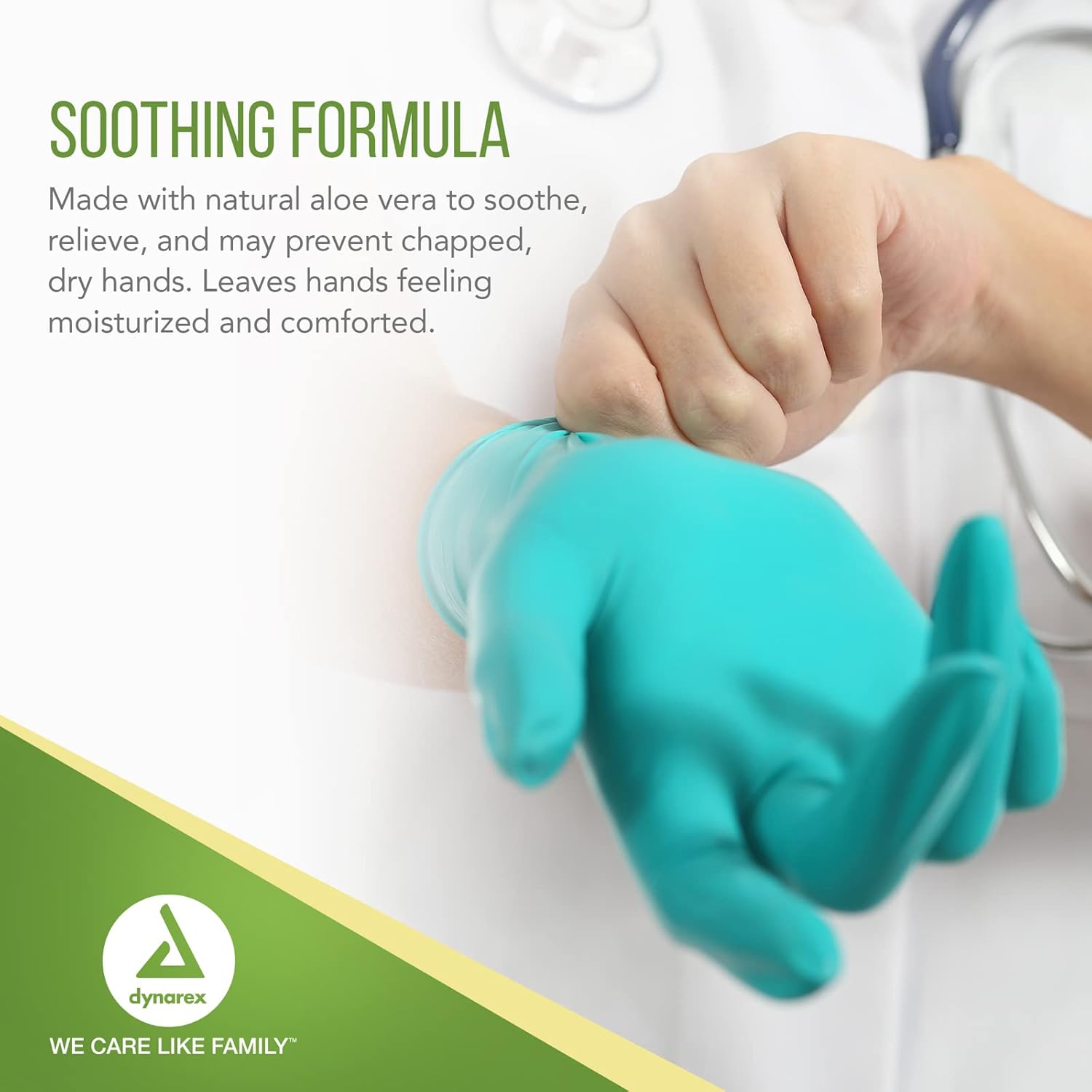 dynarex aloetex latex exam gloves with aloe powder free