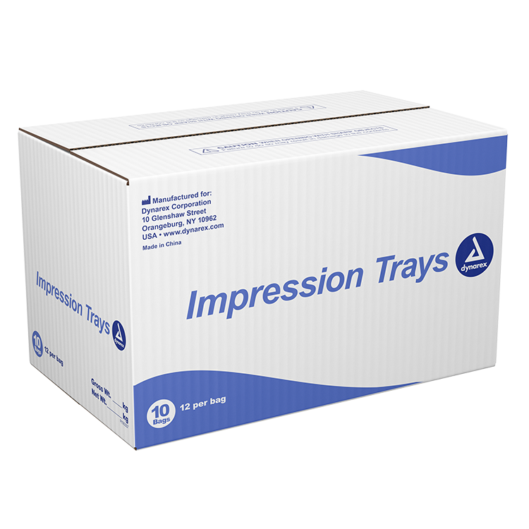 dynarex anterior impression tray lower pack type 10 boxes per case