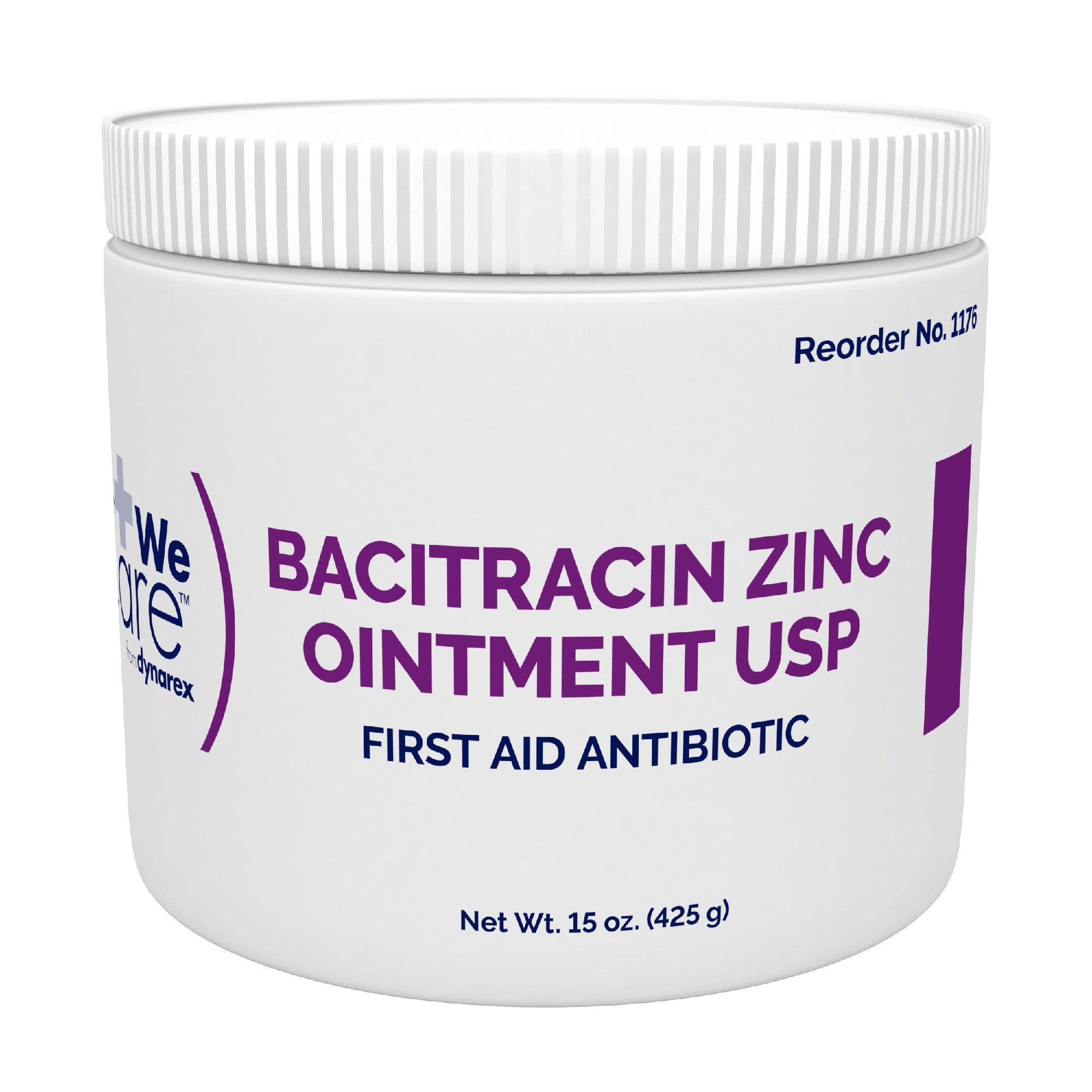 First Aid Antibiotic Bacitracin Zinc WeCare Ointment 15 oz. Jar