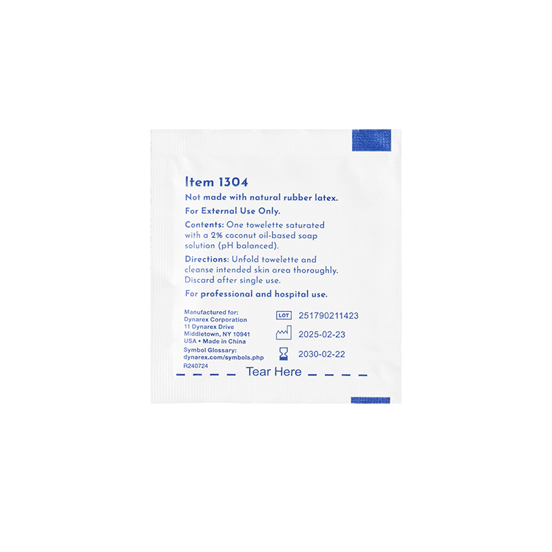 dynarex castile soap towelettes