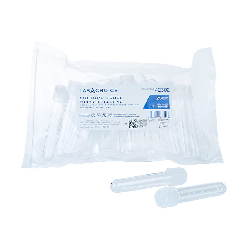 dynarex culture tube with dual position caps