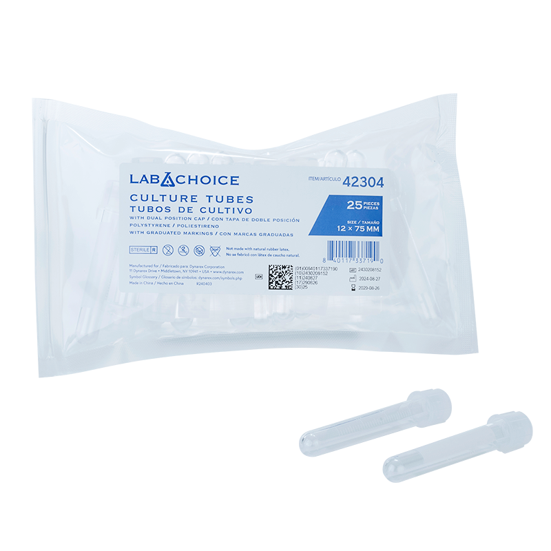 dynarex culture tube with dual position caps