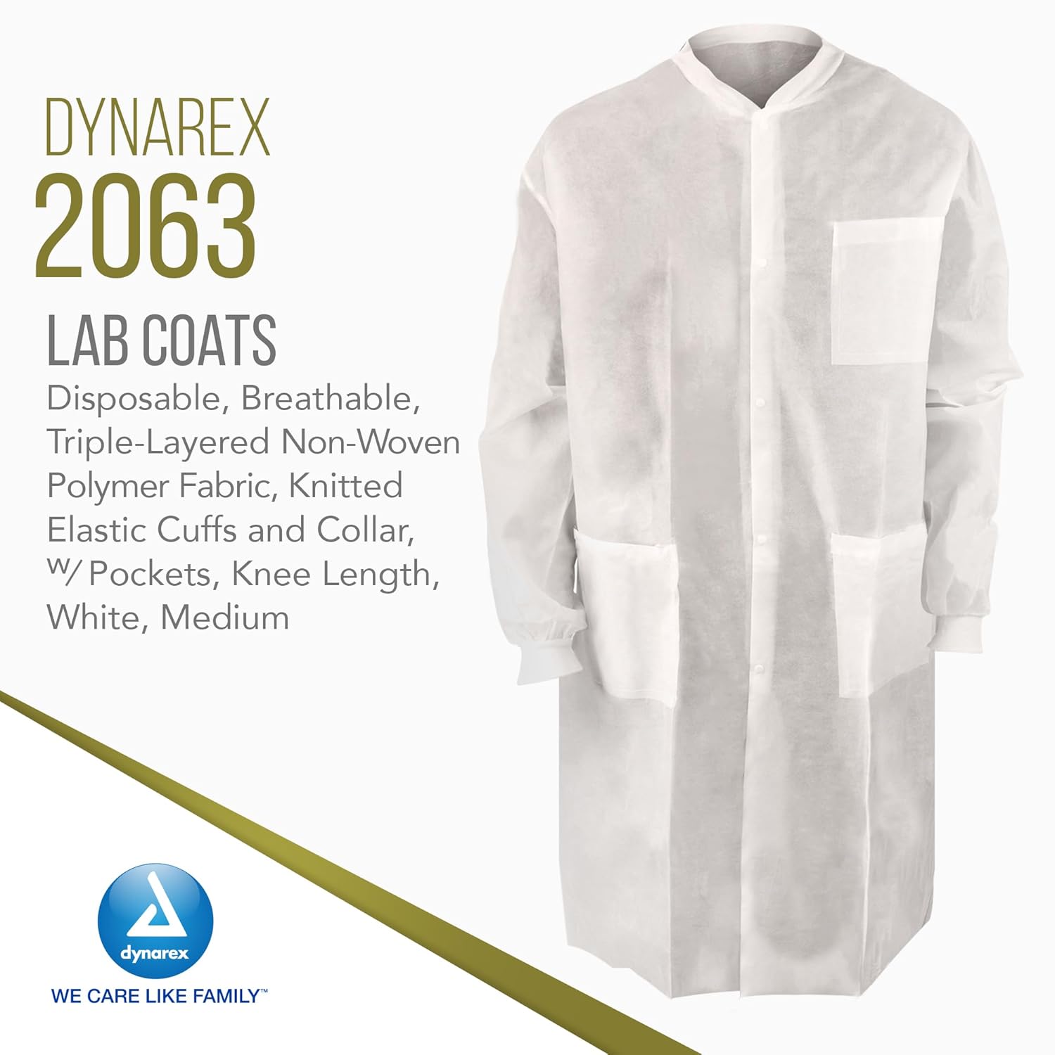dynarex disposable lab coats with pockets