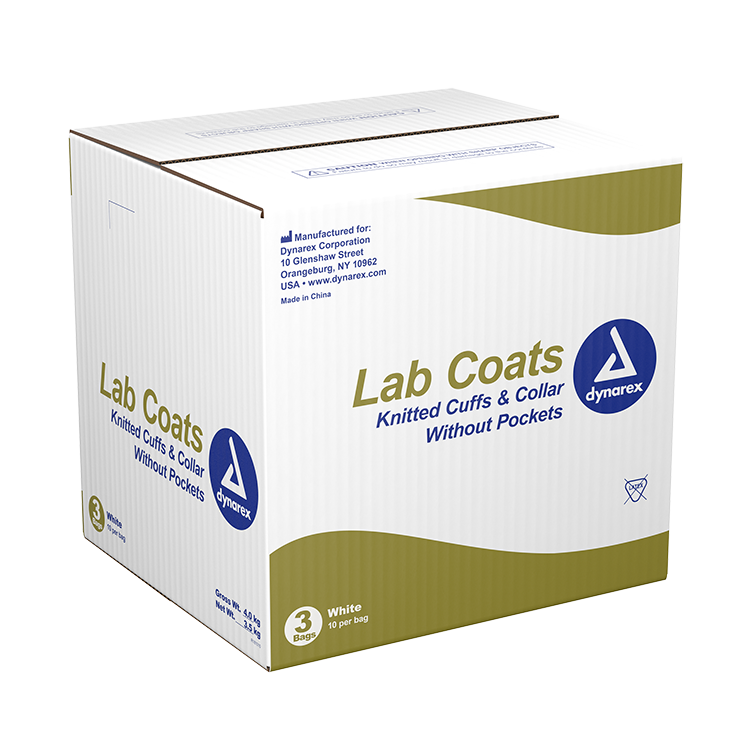 dynarex disposable lab coats without pockets