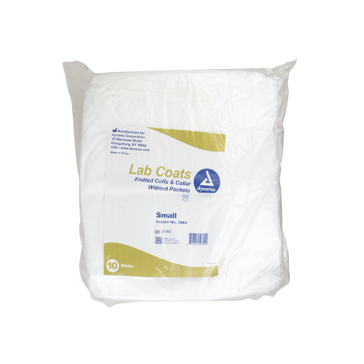 dynarex disposable lab coats without pockets
