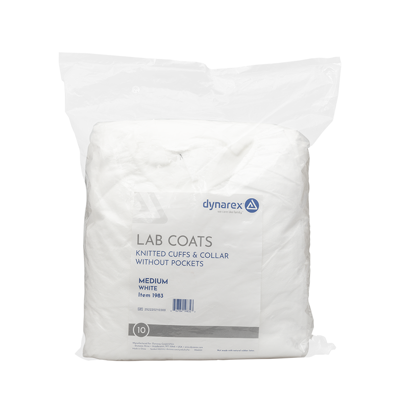 dynarex disposable lab coats without pockets