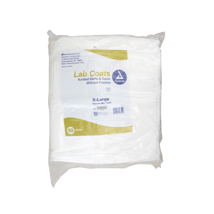 dynarex disposable lab coats without pockets