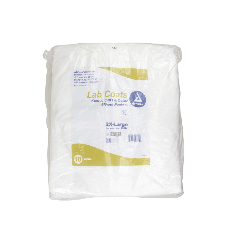 dynarex disposable lab coats without pockets