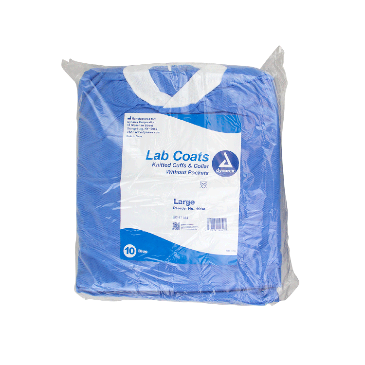 dynarex disposable lab coats without pockets