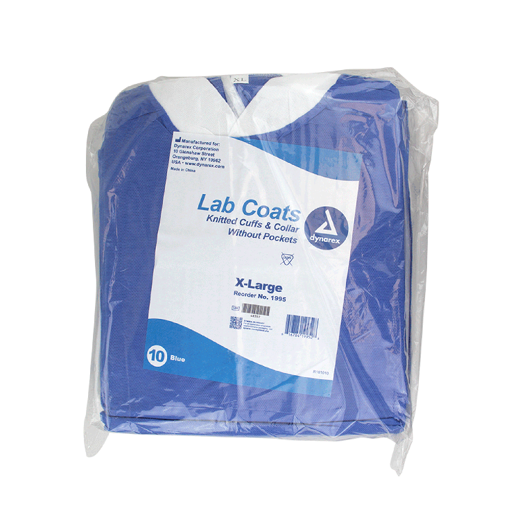 dynarex disposable lab coats without pockets
