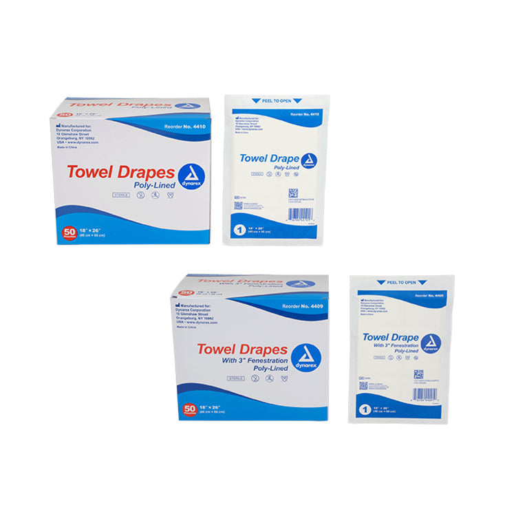 dynarex disposable towel drapes sterile 50bx 6cs