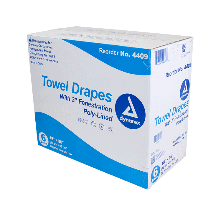 dynarex disposable towel drapes sterile 50bx 6cs