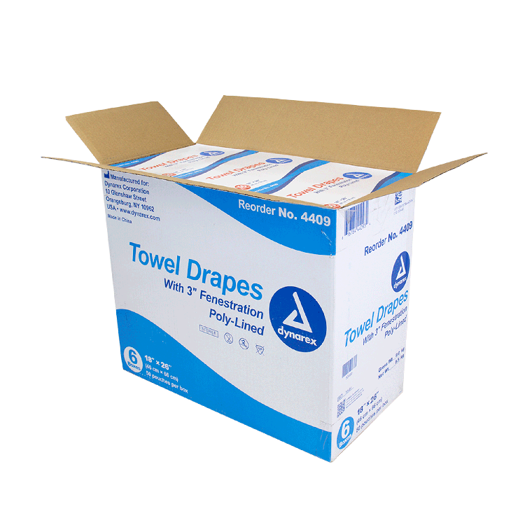 dynarex disposable towel drapes sterile 50bx 6cs