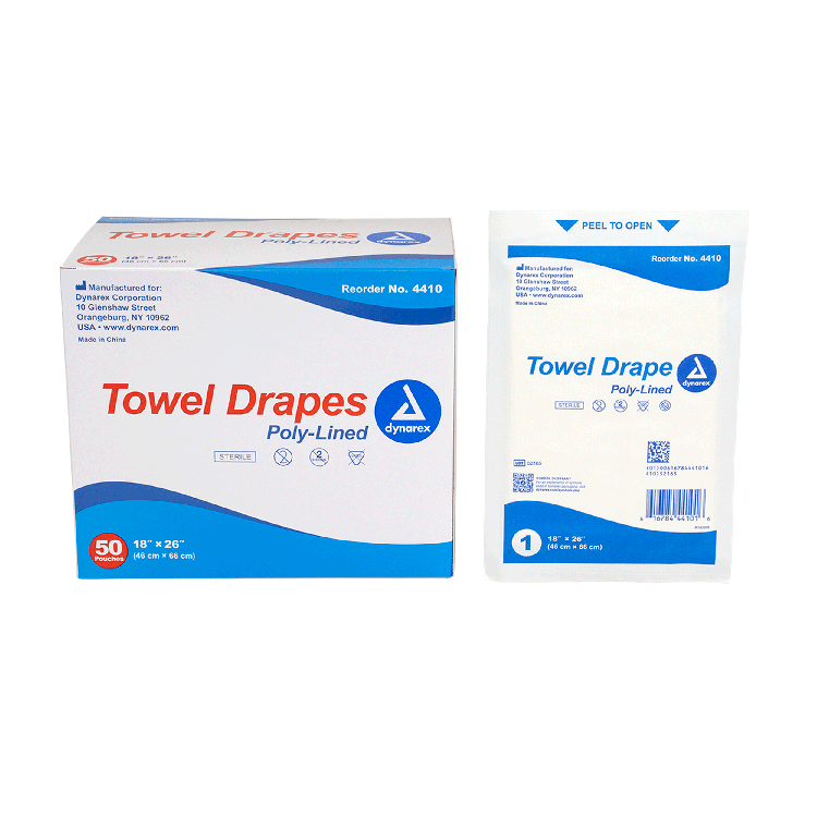 dynarex disposable towel drapes sterile 50bx 6cs