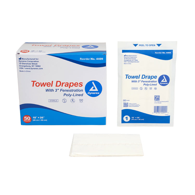 dynarex disposable towel drapes sterile 50bx 6cs