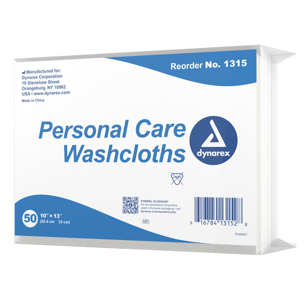 Washcloth Dynarex 10 X 13 Inch White Disposable