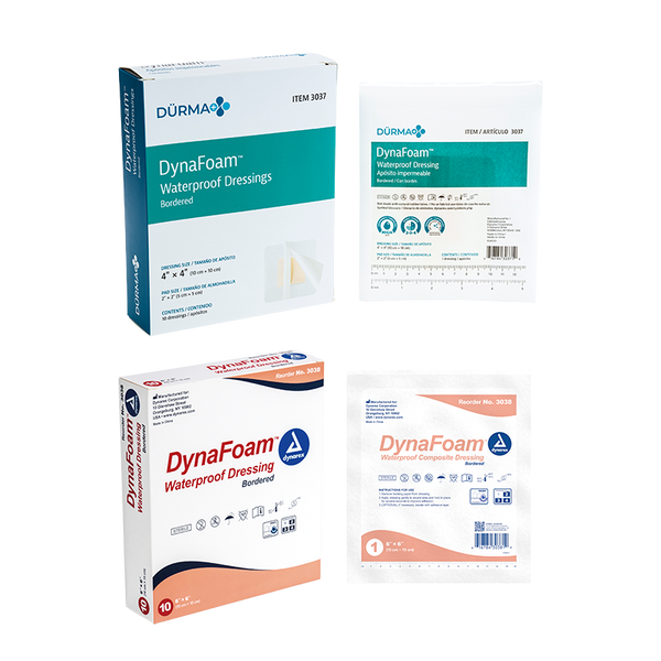 dynarex dynafoam waterproof bordered foam dressing