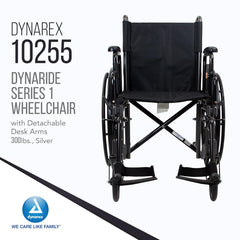 DynaRide Series 1 wheelchair side profile with swingaway footrests