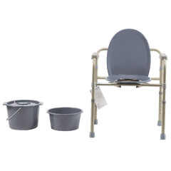 dynarex elongated folding bedside commode bulk packed