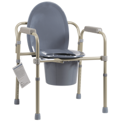 dynarex elongated folding bedside commode bulk packed