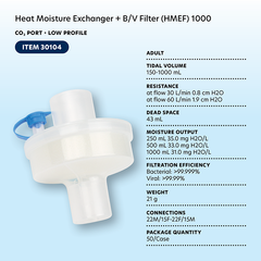 dynarex heat moisture exchanger bv filter hmef 1500 co2 port
