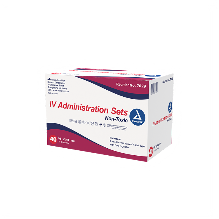 dynarex iv administration sets pack type 40 box per case