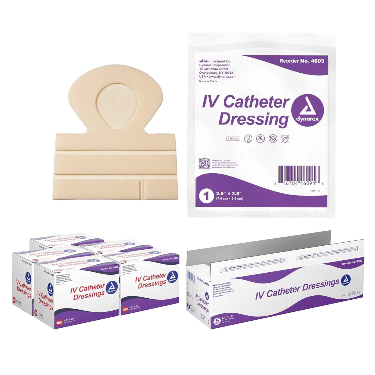 dynarex iv catheter dressing pack type 100 per box