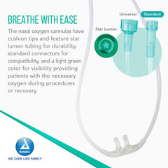 dynarex nasal oxygen cannula cushion tip with 14 crush resistant tubing