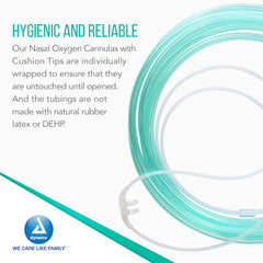 dynarex nasal oxygen cannula cushion tip with 14 crush resistant tubing