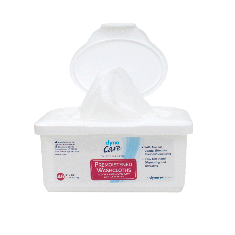 dynarex personal cleansing washcloth wet wipes