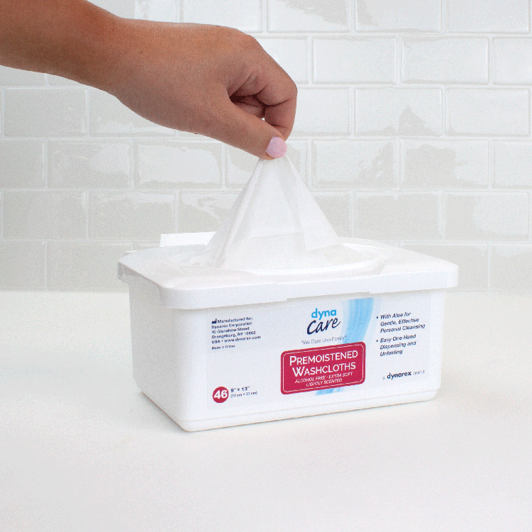 dynarex personal cleansing washcloth wet wipes