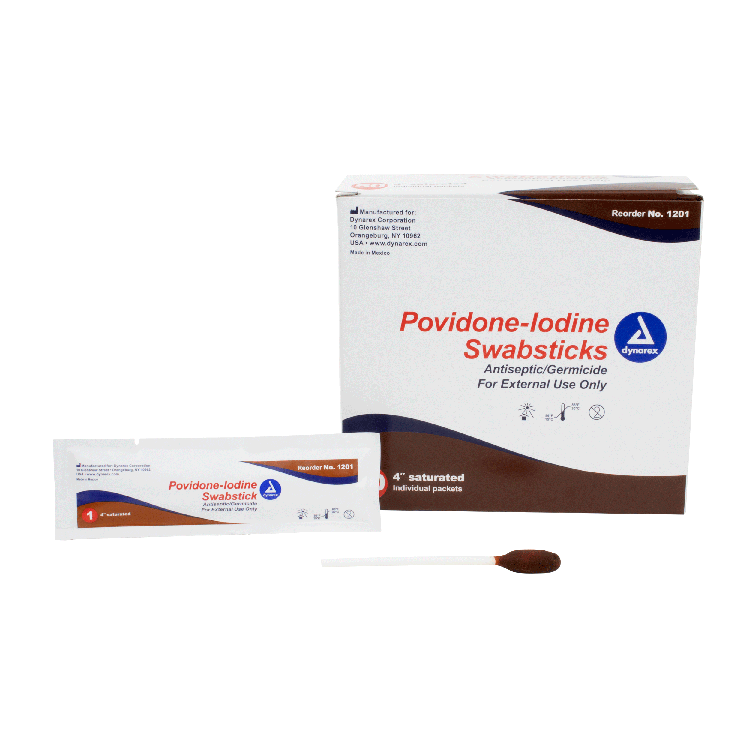 dynarex povidone iodine swabsticks