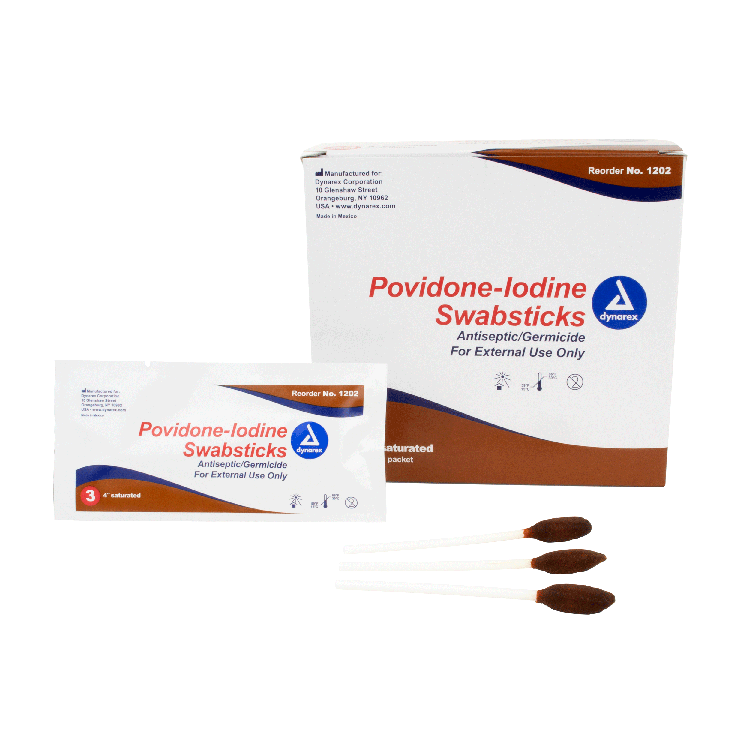dynarex povidone iodine swabsticks