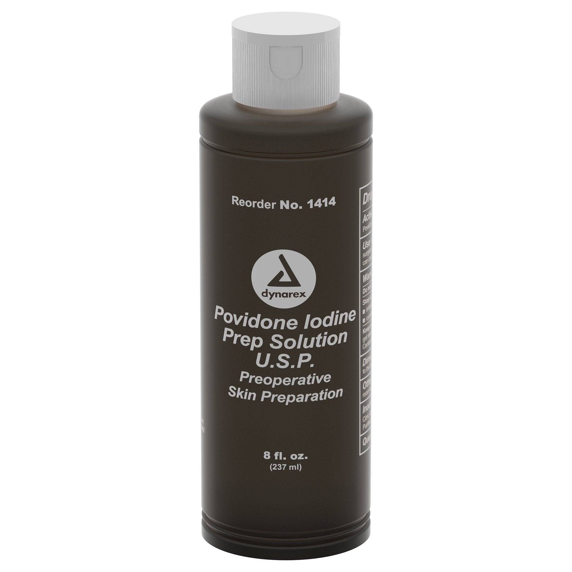 Skin Prep Solution Dynarex 8 oz. Bottle 10% Strength Povidone Iodine NonSterile