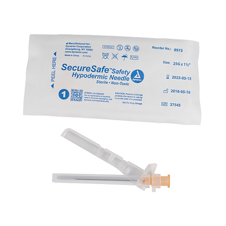 dynarex securesafe safety hypodermic needles