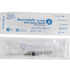 dynarex securesafe syringe with safety needle