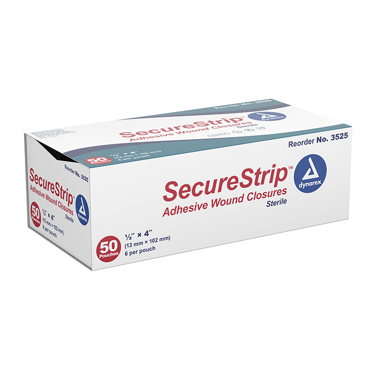 dynarex securestrip adhesive wound closures sterile 50bx 4cs