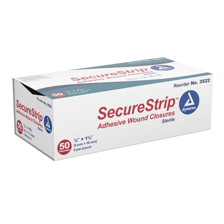 dynarex securestrip adhesive wound closures sterile 50bx 4cs