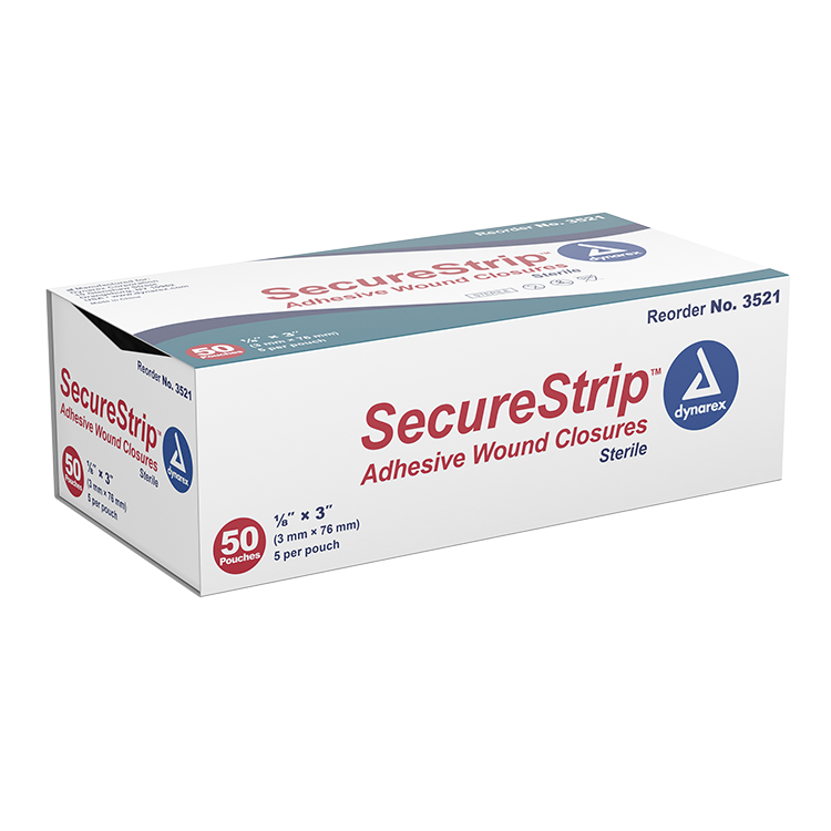 dynarex securestrip adhesive wound closures sterile 50bx 4cs