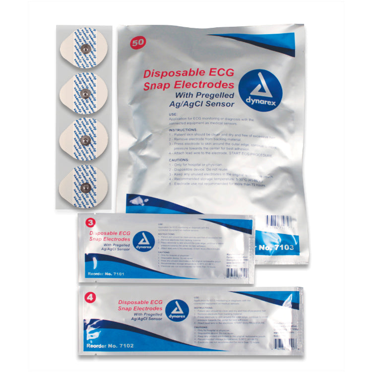 dynarex snap electrodes disposable