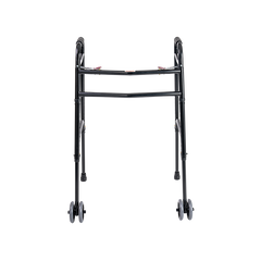 dynarex steel button folding walker with wheels adult