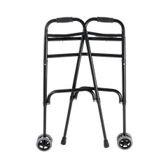 dynarex steel button folding walker with wheels adult