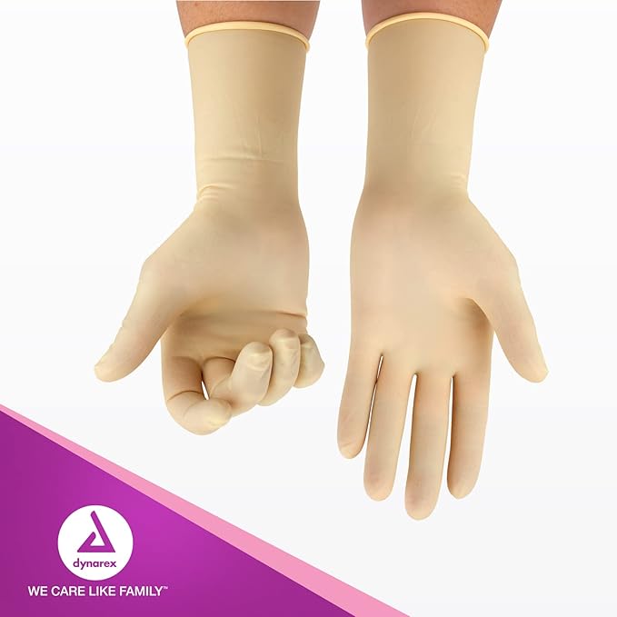 dynarex sterile latex surgical gloves powder free 50pairs 4cs