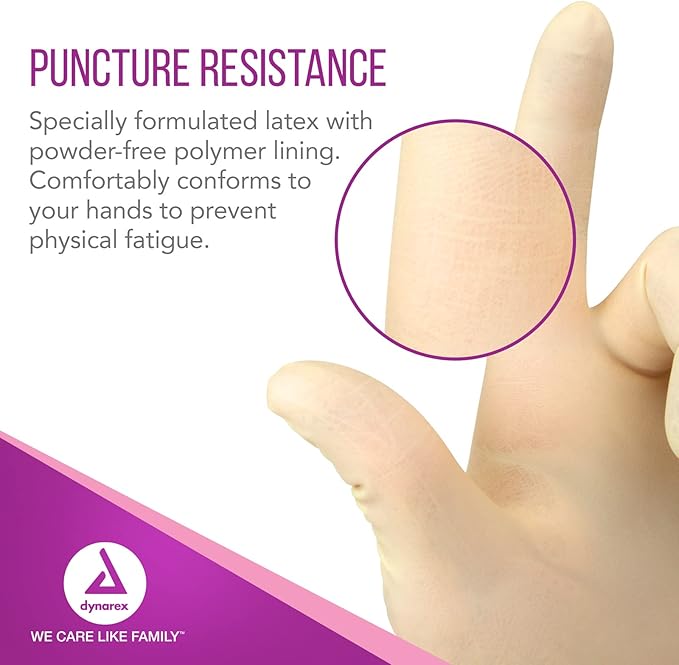 dynarex sterile latex surgical gloves powder free 50pairs 4cs