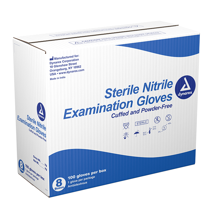 dynarex sterile nitrile exam gloves powder free