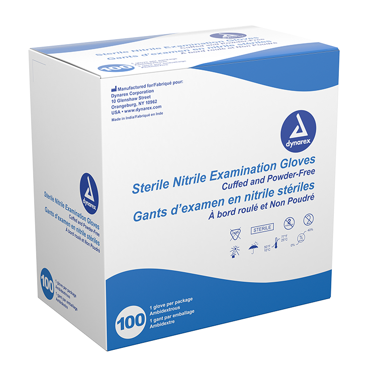 dynarex sterile nitrile exam gloves powder free