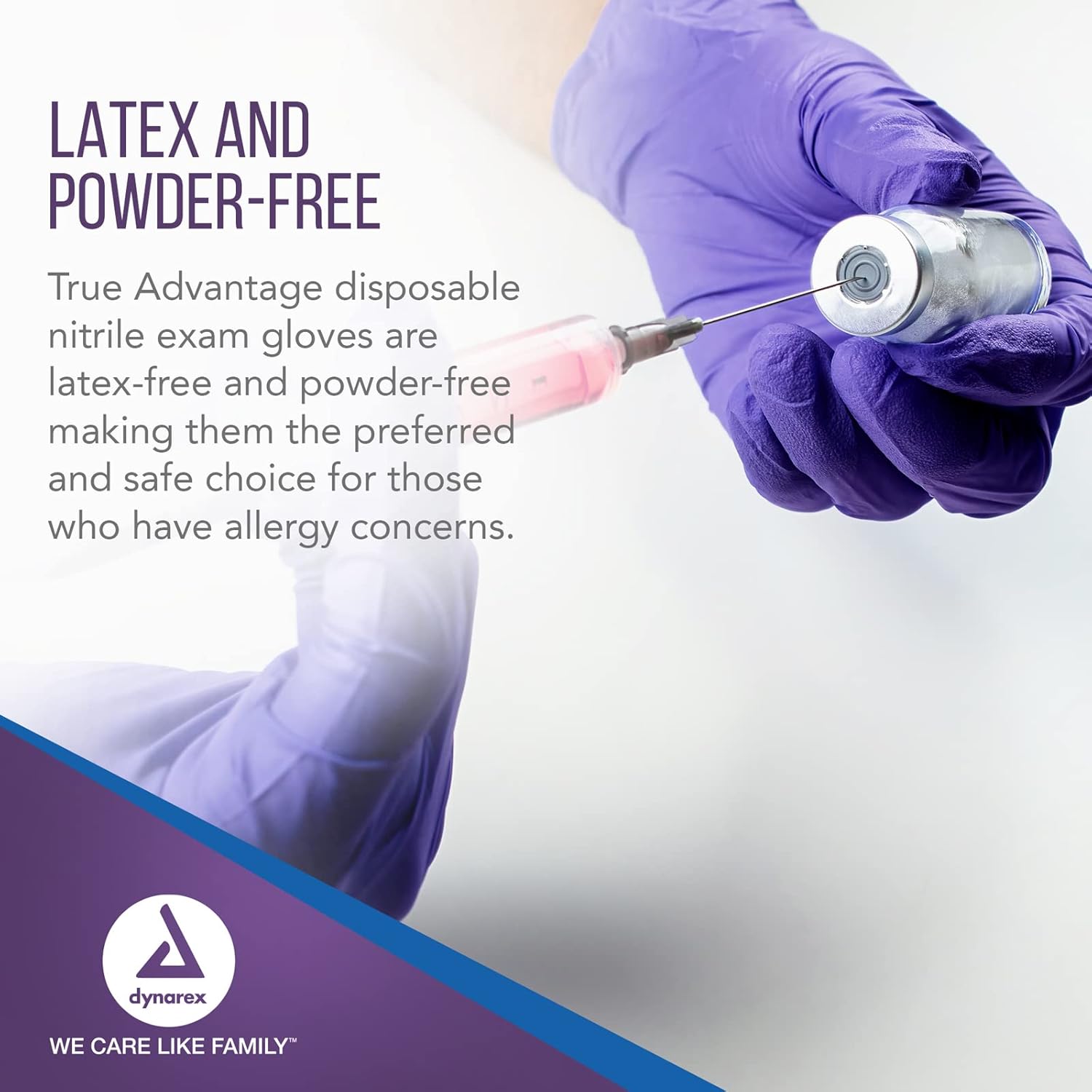 dynarex true advantage nitrile exam gloves powder free 100bx 10cs