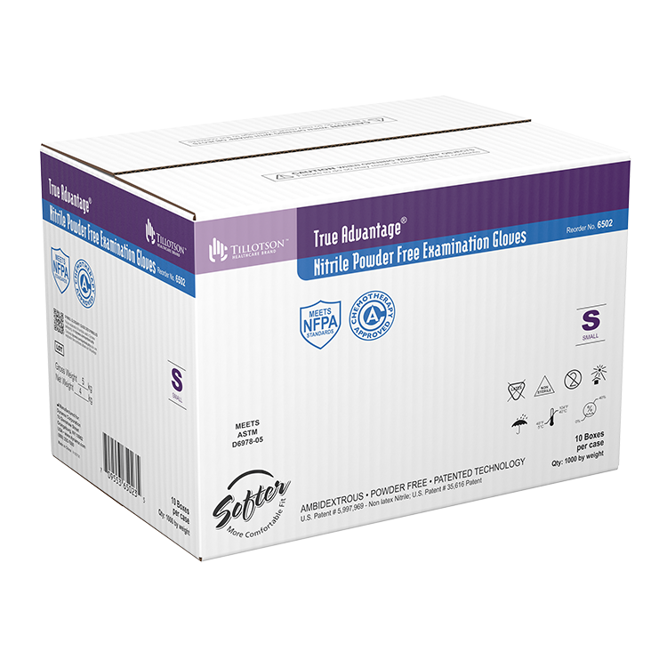 dynarex true advantage nitrile exam gloves powder free 100bx 10cs